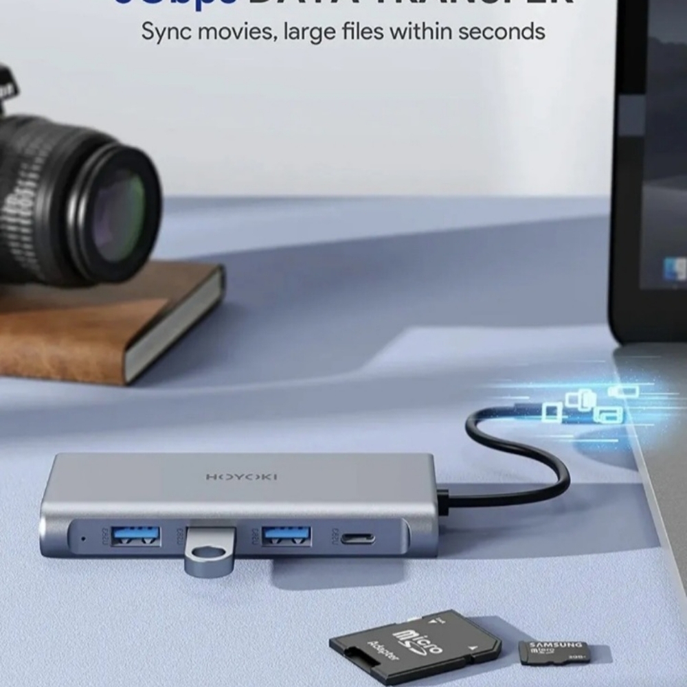 HOYOKI USB C Hub Multiport Adapter 9-in-1 HDMI 4k Ethernet 100w pd